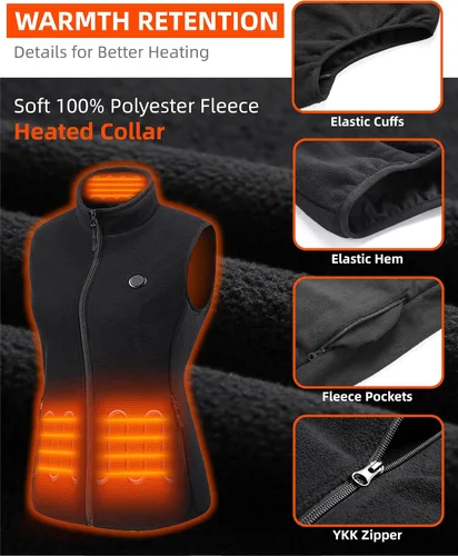 Miniatura 2 de HEWINZE Chaleco calefactor de forro polar para hombremujer con paquete