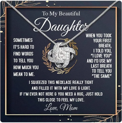 Collar de madre a hija con mensaje sincero y caja elegante, collar de madre a hija, regalos de madre a hija de mamá, regalos de cumpleaños para