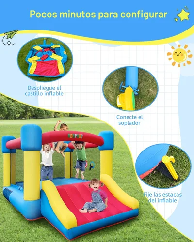 Miniatura 6 de Casa inflable para saltar para niños de 3 a 8 años - Zona de salto más grande de 2.01m x 2.56m, castillo inflable para saltar para niños grandes