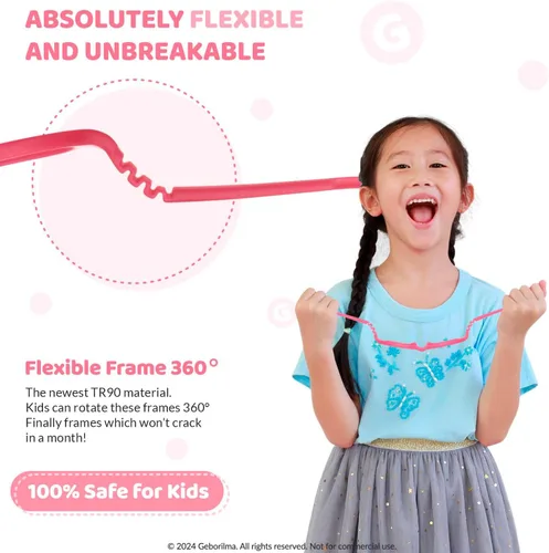 Miniatura 34 de Lentes de marco flexible para niños pequeños, lentes irrompibles para niños de 1 a 3 años, lentes graduados flexibles, marcos de anteojos para niños