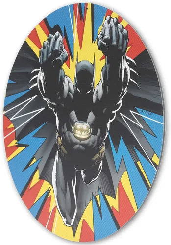 Miniatura 2 de DC Comics Batman Pop Art - Letrero redondo de metal, arte de pared retro de Batman para cueva de hombre, habitación de adolescentes o sala de cine