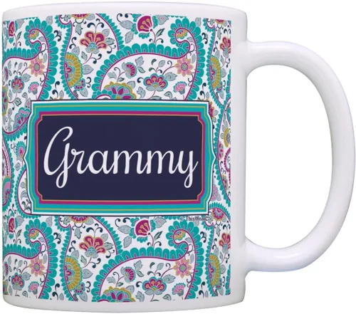 ThisWear Regalo del Día de la Madre para Grammy Regalo de Cumpleaños Taza de café de cerámica de 11 oz con asa 11oz - Grammy