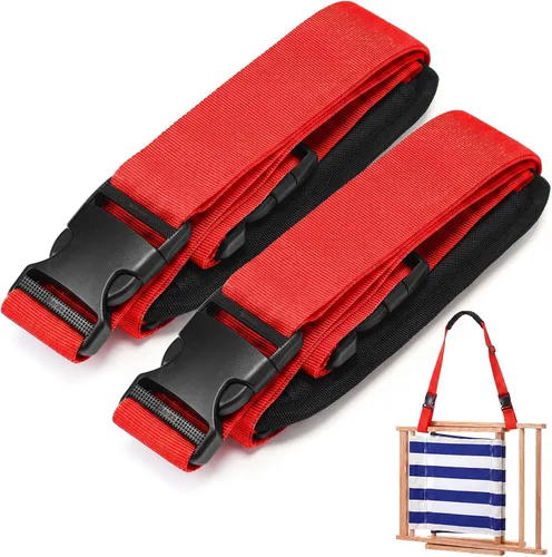 Miniatura 9 de Sanwuta Correa de transporte ajustable para silla de playa, correas para silla de camping, plegables, para playa, mochilero, bicicletas plegables
