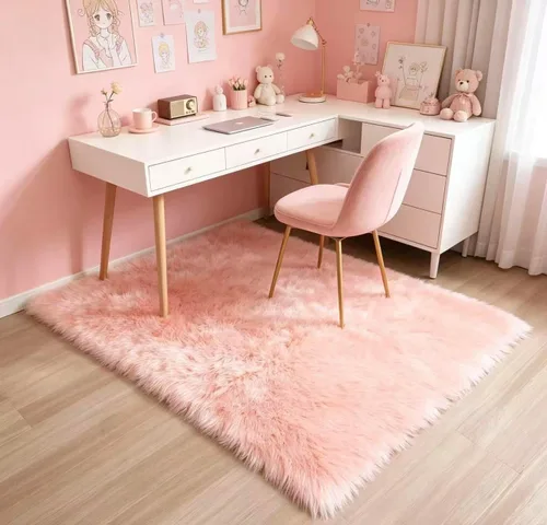 Miniatura 17 de Alfombra de piel sintética de 2 x 6 pies, color beige, lavable a máquina, súper suave, esponjosa, alfombra de piel de oveja mullida para dormitorio