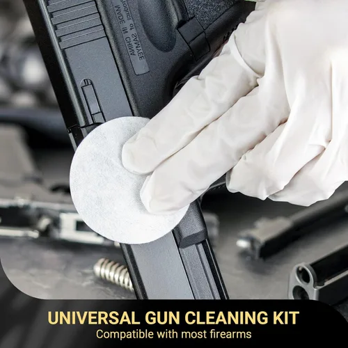 Miniatura 7 de Parches gruesos de limpieza de armas, almohadillas de limpieza de armas con caja de almacenamiento, paño de limpieza de armas redondo, limpiador