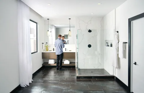 Miniatura 7 de Grifo monocomando Moen de arco alto para baño, 6190BL Mate negro