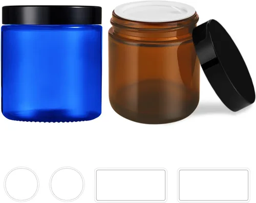 Miniatura 9 de Tarros de vidrio pequeños de 4 oz con tapas, Tecohouse Tarros de vidrio transparente con tapas negras y revestimientos interiores, mini contenedores