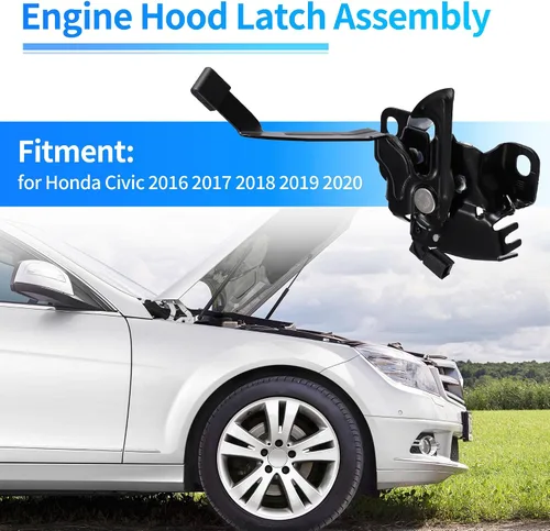 Miniatura 4 de X AUTOHAUX 74120-TBA-A01 Cerradura de Gancho para Capó del Motor de Coche para Honda Civic EX/EX-L/EX-T/LX/Si/Sport/Sport Touring/Touring 2016-2020
