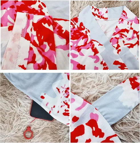 Miniatura 3 de SUFEINI Conjunto de bata de maternidad y manta de bebé a juego, bata de mamá con manta de recepción para niñas y niños