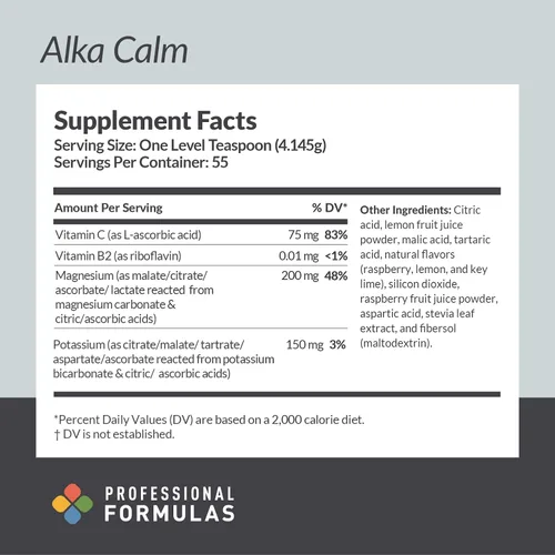 Miniatura 3 de Professional Formulas Alka Calm – Polvo efervescente de magnesio y potasio con vitamina C – Apoya la hidratación, la relajación muscular, la función
