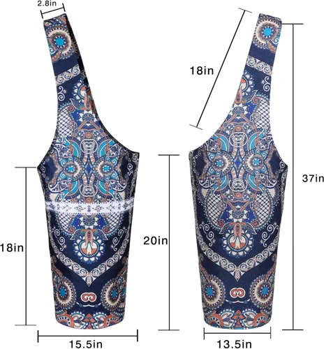 Miniatura 4 de Bolsa de esterilla de yoga impresa a la moda con bolsillo lateral grande y bolsillo con cremallera, bolsa larga de yoga que se adapta a la mayoría
