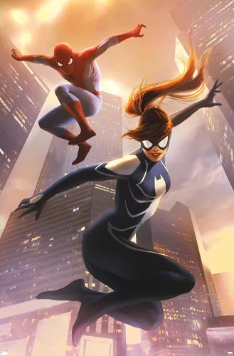 Trends International Marvel Comics Spider-Man - Póster de pared #8 de Spider-Girl, 34 pulgadas de largo x 22.4 pulgadas, versión premium sin marco