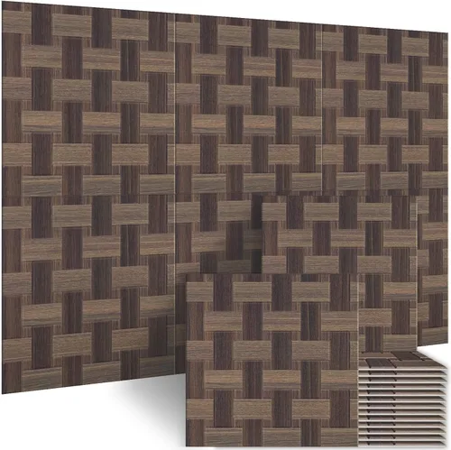 Miniatura 13 de BUBOS Paquete de 6 paneles de pared de madera acústica, paneles absorbentes de sonido de 23.6 x 23.6 pulgadas con respaldo adhesivo completo