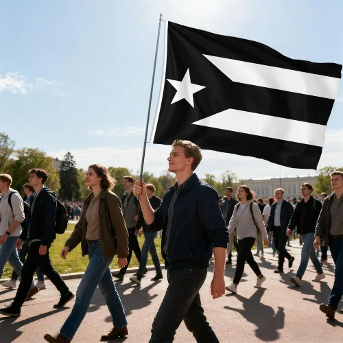 Miniatura 6 de Bandera negra de Puerto Rico, poliéster de 3 x 5 pies, perfecta para hogares, eventos, desfiles, protestas, etc. (negro)