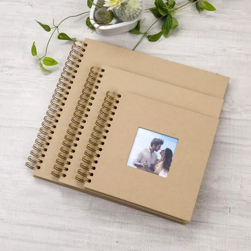 Miniatura 7 de Álbum de 8 x 8 pulgadas con tapa dura, 80 páginas de cartulina y espiral metálico, ideal como álbum de fotos y para hacer collages, un buen regalo