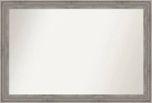 Miniatura 298 de Amanti Art Espejo de pared personalizado no biselado (24.5 x 24.5 pulgadas), marco gris marrón alta, varios tamaños personalizados, espejo de baño