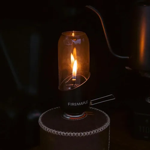 Miniatura 4 de Fire-Maple Farol naranja para acampar de vidrio, acero y aluminio Recipiente de combustible de propano o isobutano hermosas luces No necesita