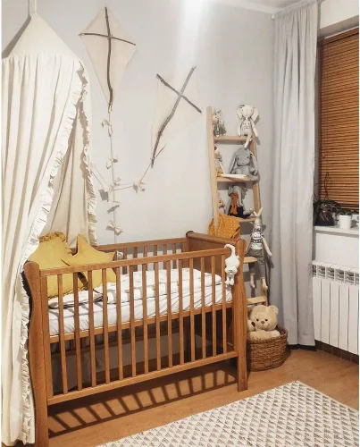 Miniatura 4 de Dosel de Cama con Volantes Rincón de Lectura Tienda de Juego para Niños Boho Red Colgante Decoración de Cuarto de Juegos (Beige)