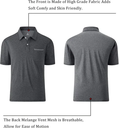 Miniatura 36 de V VALANCH Polo de golf de manga corta para hombre, estilo casual, con cuello que absorbe la humedad