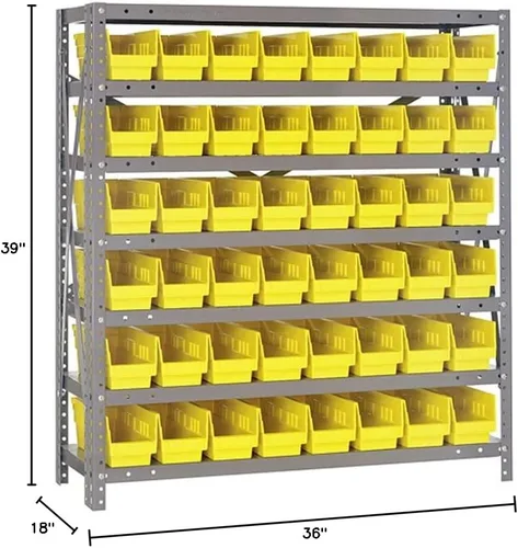 Miniatura 102 de Quantum QSBU-245BK Heavy Duty Shelving Unit with (7) Shelves and (24) QUS245 Black Bins for Garage Warehouse Storage Distribution 400 lb Load