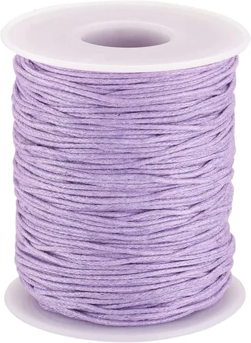Miniatura 37 de Cordón de algodón encerado de 100 yardas, hilo de algodón trenzado naranja oscuro, cuerda de cuentas trenzada, cuerda para collar, pulsera, collar