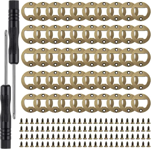 Juego de 50 insertos para abridor de botellas de bricolaje, kits de inserción de metal de acero inoxidable, acabado de resina de bronce, abridor de