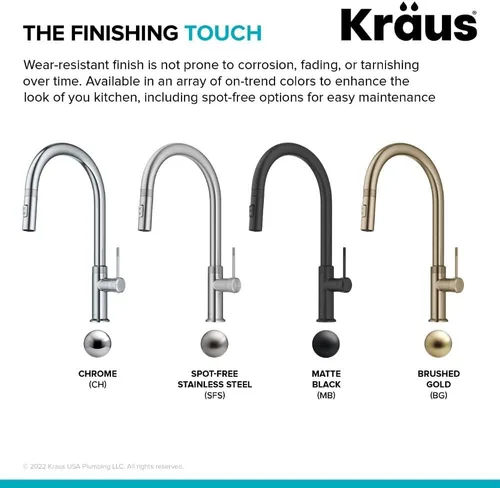 Miniatura 15 de KRAUS Oletto - Grifo de cocina moderno industrial con una sola manija extraíble de acero inoxidable libre de manchas, KPF-2654SFS Acero inoxidable
