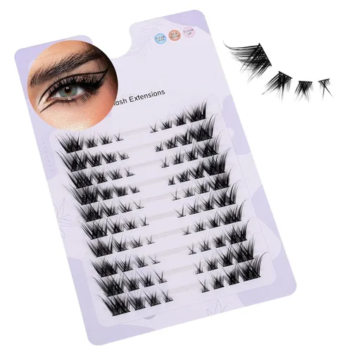 Miniatura 9 de Extensiones de racimos de pestañas individuales falsas de visón Manga para Cosplay, pestañas postizas DIY, extensiones individuales de 512 racimos