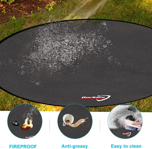Miniatura 3 de DocSafe Alfombrilla grande para debajo de la parrilla, 48 pulgadas, cuadrada y redonda