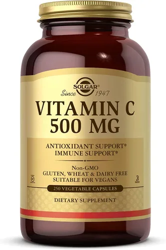 Solgar Vitamina C de 500 mg, 250 cápsulas vegetales – Soporte Antioxidante e Inmunológico – Salud general – Apoya la piel y las articulaciones