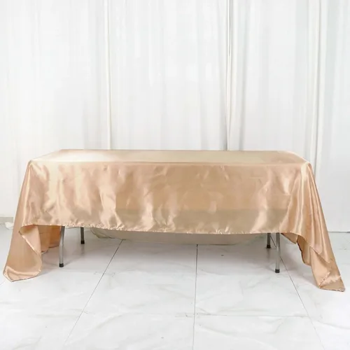 Miniatura 113 de Efavormart - Mantel rectangular de satén, 90 x 132 pulgadas, suave, oblongo, lavable, mantel decorativo de tela sedosa para bodas, fiestas, Plata