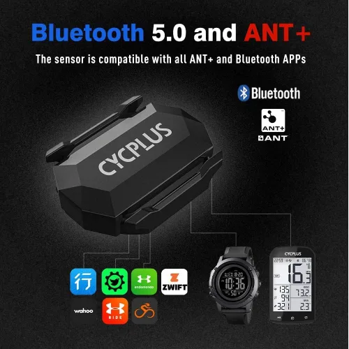 Miniatura 5 de CYCPLUS Sensor de velocidad y cadencia de ciclismo Bluetooth y ANT+ Sensor inalámbrico de cadencia de bicicleta Velocidad IP67 impermeable