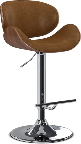 Miniatura 18 de SIMPLIHOME Marana - Taburete de bar giratorio ajustable, altura del asiento de 37 a 45 pulgadas, taburete tapizado en piel sintética vegana negra