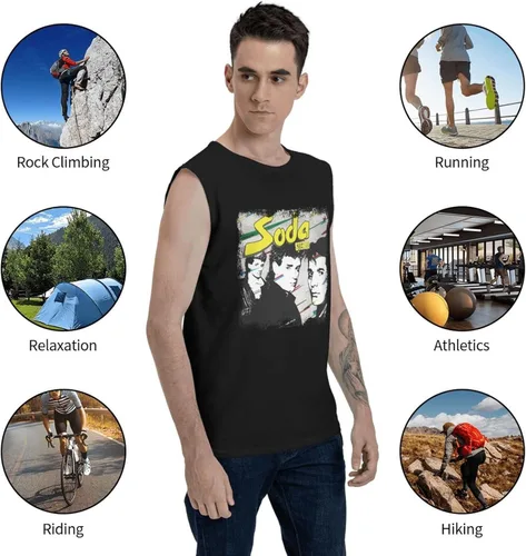 Miniatura 9 de Soda Stereo Soda Stereo Tank Top Shirt Mens Summer Sleeveless Casual Tops Fitness Vest