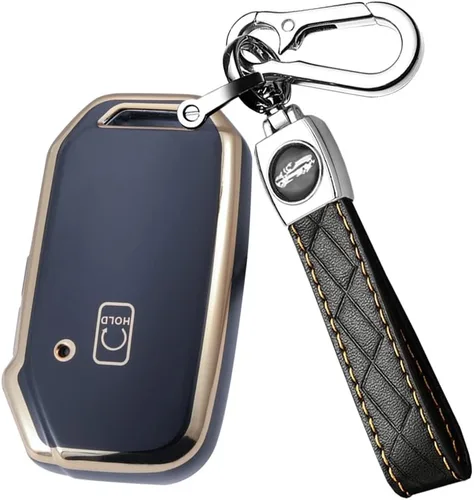 Miniatura 18 de ontto Llavero de 5 botones para llavero Kia Smart Remote con llavero para Sportage Stinger Cerato Ceed Forte TPU Key Bag Beige