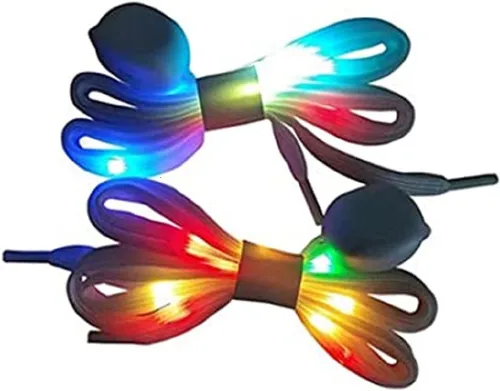 1 par de cordones multicolor intermitentes para fiesta nocturna, hip-hop, baile, ciclismo y más, Varios colores