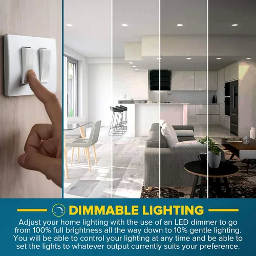 Miniatura 3 de SUNPERIAN Bombilla LED BR20, 6 W = 50 W, 2700 K blanco cálido, 550 lúmenes, bombillas de inundación regulables para latas empotradas, clasificación