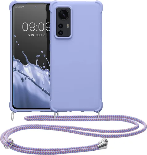 Miniatura 8 de kwmobile Funda cruzada compatible con Xiaomi 12/12X - Funda de silicona TPU con correa - Lavanda