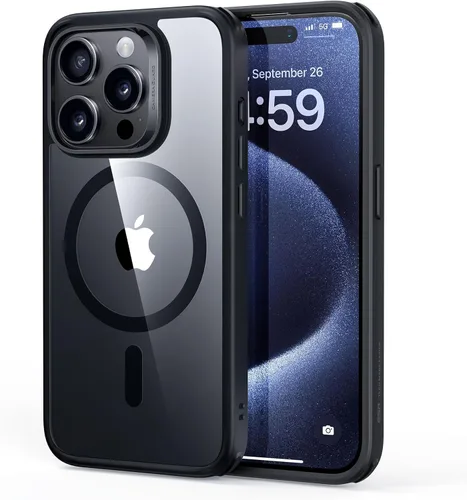 ESR Funda para iPhone 15 Pro, compatible con MagSafe, protección de grado militar, resistente al amarillamiento, parte trasera resistente a los
