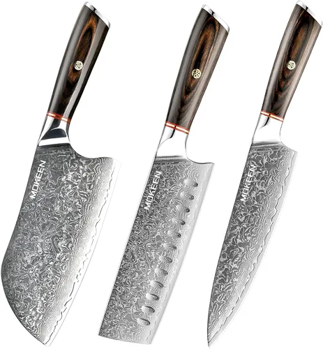 Miniatura 8 de Cuchillo de chef – Cuchillo de cocina VG10 de acero Damasco de 67 capas, cuchillo japonés de 8 pulgadas para cortar carne y verduras, cuchillo