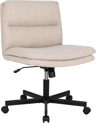 Miniatura 6 de Okeysen Criss Cross Chair with Wheels, Armless Wide Seat Cross Legged Comfy Office Desk Chair, Height Adjustable Swivel Computer Task Chairs for