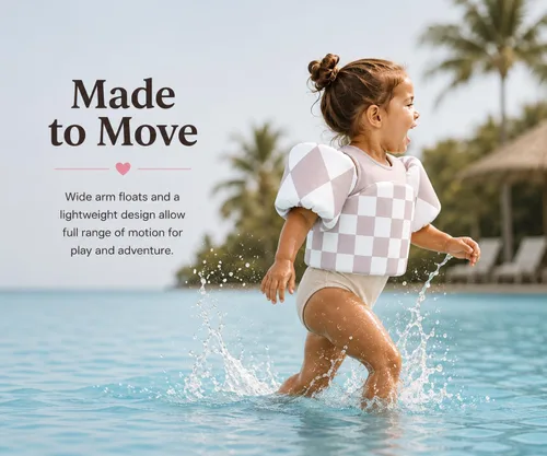 Miniatura 6 de KIDSco Swim Vest for Kids 30-50 lbs. A Puddle Jumper Swimming Float Aid with Shoulder Straps and Arm Water Wings. for Boys and Girls Aged 2-6