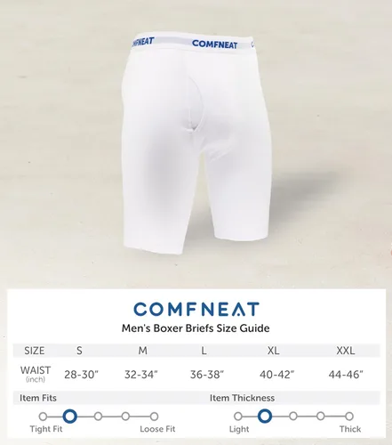 Miniatura 6 de Comfneat Calzoncillos tipo bóxer de algodón de pierna larga de 9 pulgadas para hombre, ropa interior elástica y cómoda, paquete de 4