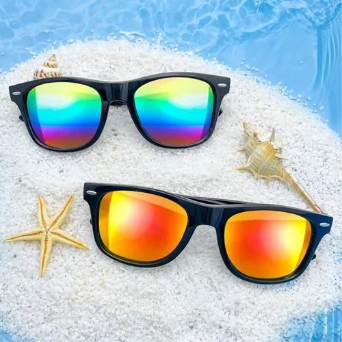 Miniatura 105 de Suministros para regalos de fiesta de colores neón Paquete de 8 gafas de sol unisex