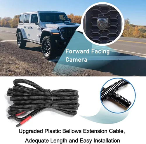 Miniatura 4 de Cámara de visión frontal para Jeep Wrangler JL Rubicon JLU JLR Gladiator JT 2018-2021 cámara todoterreno orientada hacia adelante carcasa de metal