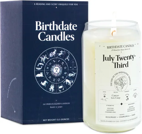 Miniatura 212 de Velas con fecha de nacimiento, 28 de octubre, velas perfumadas del zodiaco de Escorpio, regalo de cumpleaños, aroma a bergamota, canela y caoba