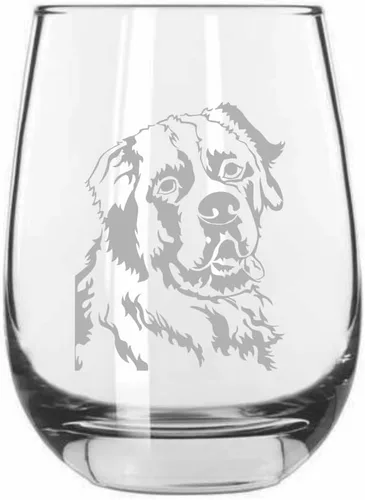 Miniatura 198 de Sakhalin Husky Dog - Copa de vino grabada personalizada de 15.25 onzas sin tallo