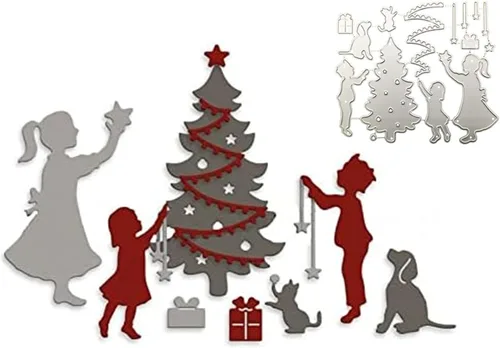 Miniatura 2 de Plantillas de corte para álbumes de recortes, troqueles de metal de Navidad para hacer tarjetas, plantilla de perforación para manualidades