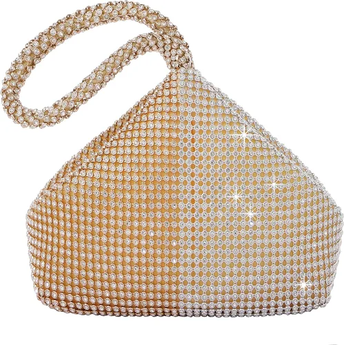 Miniatura 9 de BABEYOND - Bolso de mano con diamantes de imitación para mujer, con diseño brillante de triángulo, para fiesta de los años 1920, graduación, boda