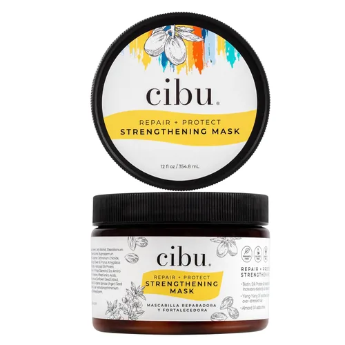 CIBU Mascarilla fortalecedora reparadora - Hidratante para cabello dañado - Mascarilla capilar hidratante de queratina y almendra - 12 oz